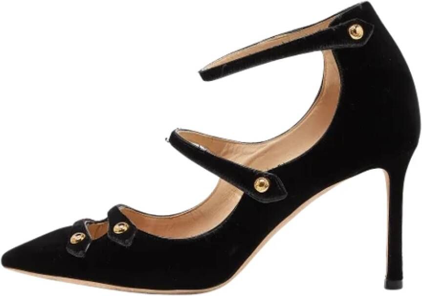 Jimmy Choo Pre-owned Velvet heels Black Dames