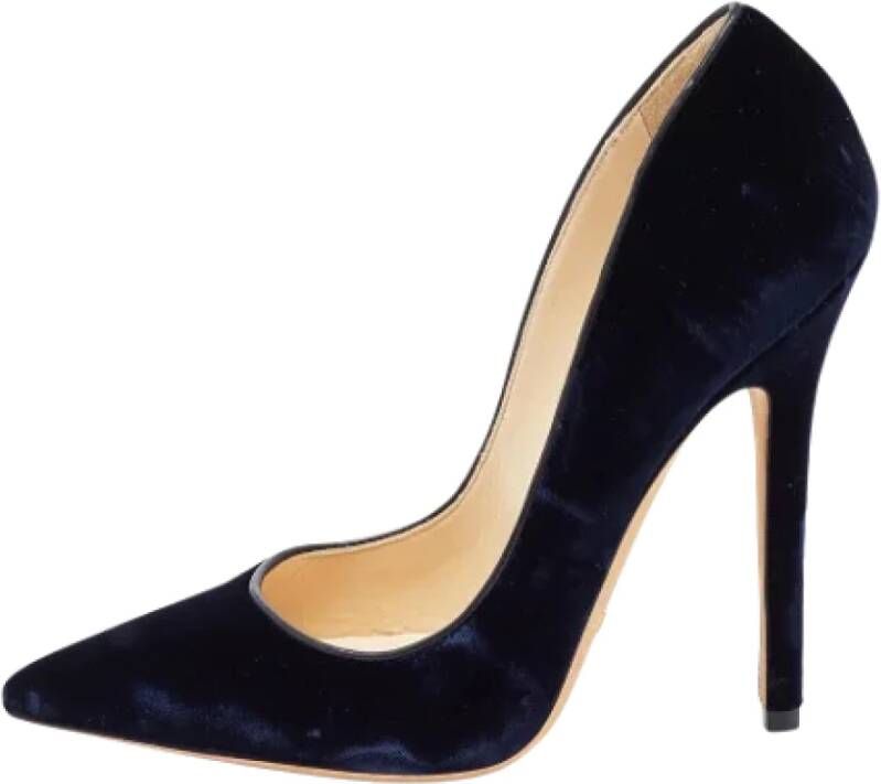 Jimmy Choo Pre-owned Velvet heels Blue Dames