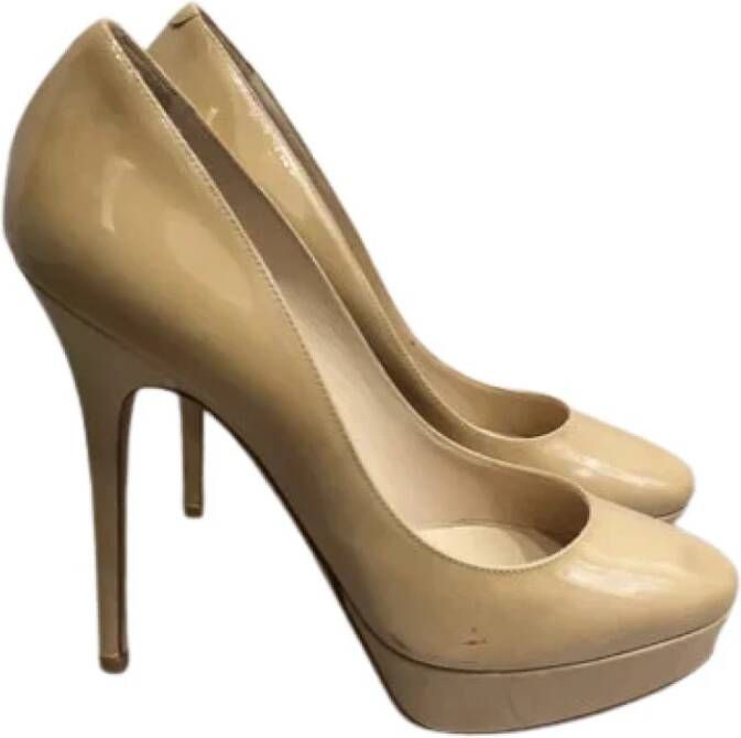 Jimmy Choo Pre-owned Voldoende lederen hakken Beige Dames