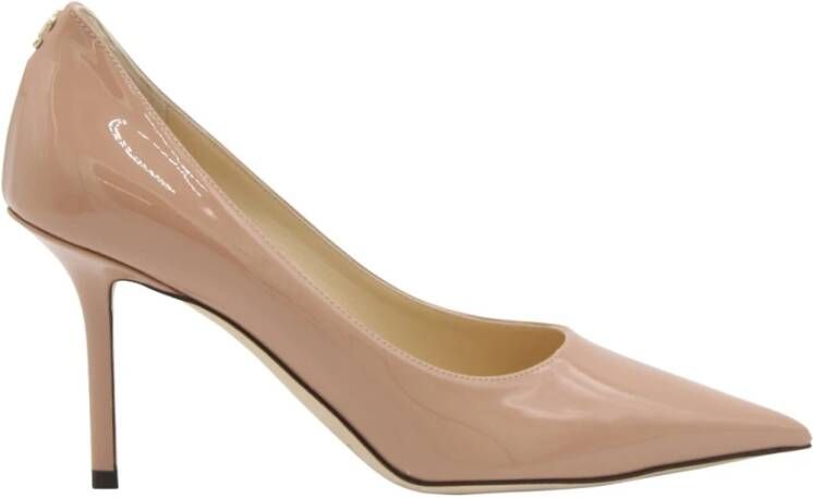 Jimmy Choo Gouden Metalen Logo Lakleren Pumps Pink Dames