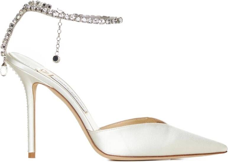 Jimmy Choo Pumps met kristal enkelband en hoge stiletto Gray Dames