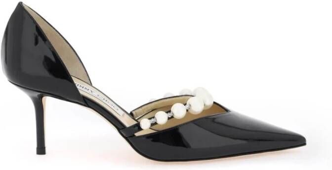 Jimmy Choo Pumps met parels en lakleer Black Dames
