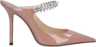 Jimmy Choo Patent Leather Pumps with Crystal Strap Roze Dames