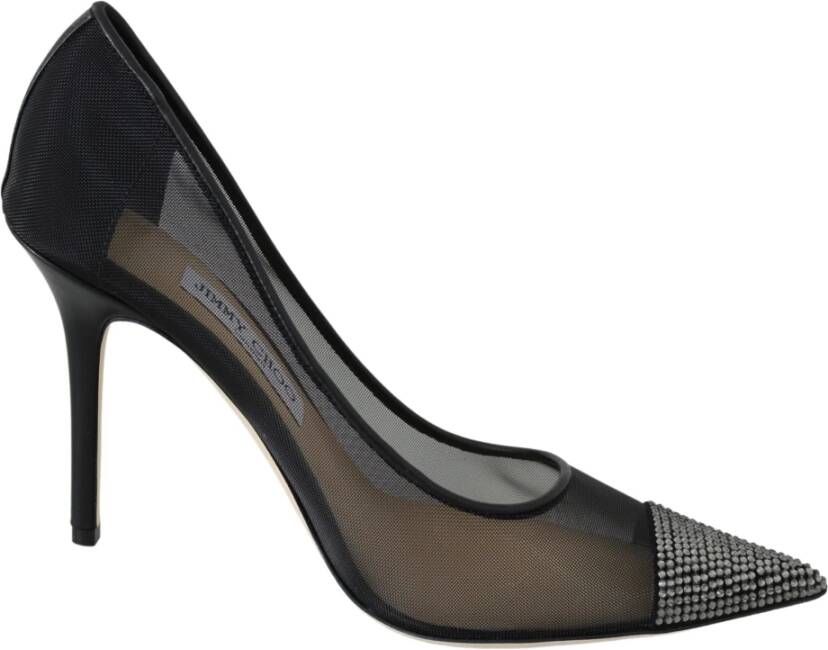 Jimmy Choo Zwarte Mesh Amika Diamond Pumps Black Dames