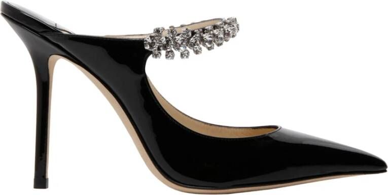 Jimmy Choo Zwarte Pumps met Kristallen Puntige Neus Black Dames