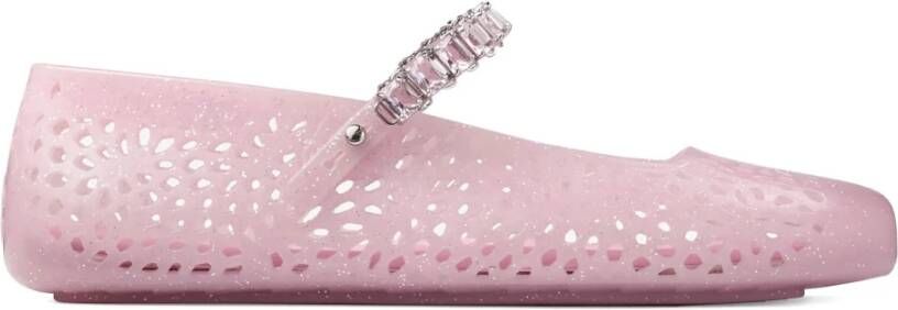 Jimmy Choo Roze Ballerina Schoenen met Kristalversiering