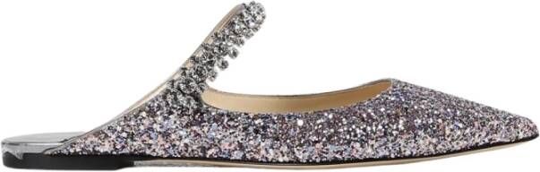 Jimmy Choo Roze Crystal Flat Mule Schoenen