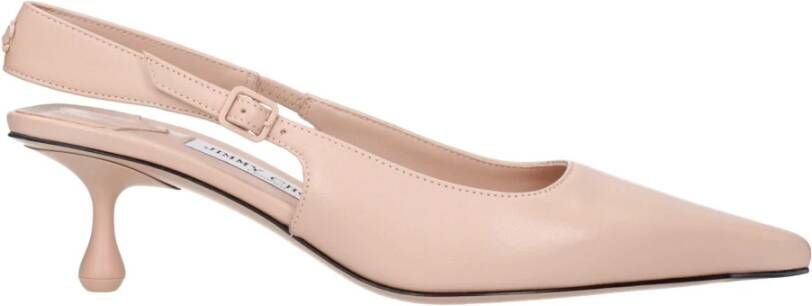 Jimmy Choo Roze Leren Hoge Hak Sandalen