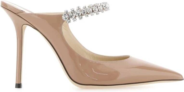 Jimmy Choo Zwarte Lakleren Sandalen met Kristallen Bandjes