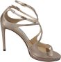 Jimmy Choo Roze Leren Sandalen met Band Sluiting Beige Dames - Thumbnail 1