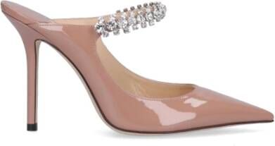 Jimmy Choo Patent Leather Pumps with Crystal Strap Roze Dames