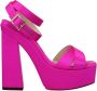 Jimmy Choo Roze Satijnen Hoge Hak Sandaal - Thumbnail 1