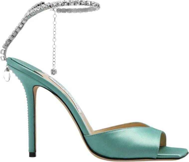 Jimmy Choo Saeda sandalen verfraaid met kristal Groen