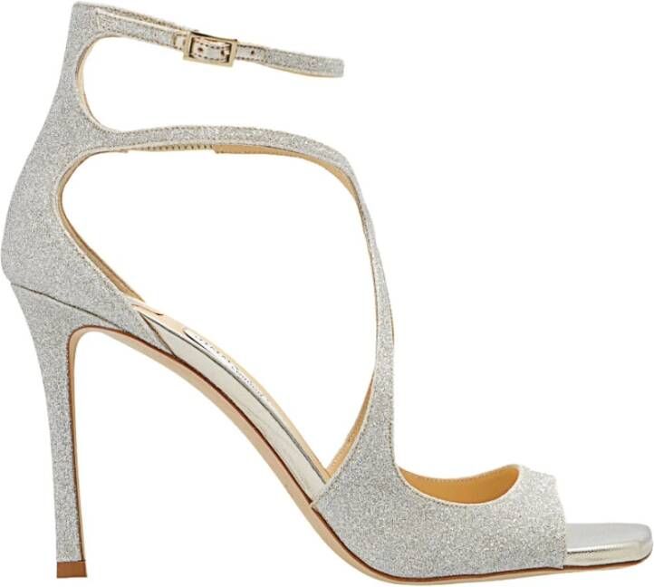 Jimmy Choo Sandalen met Glitterpoeder en Verfijnde Bandjes White Dames