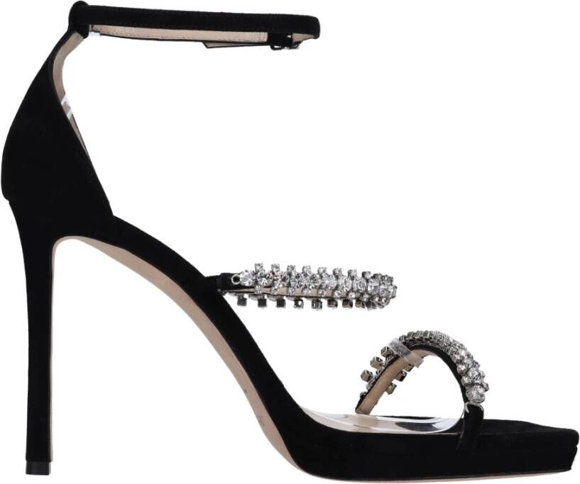 Jimmy Choo Hoge hakken Black Bing Sandals With Crustal Embellishment In L in zwart