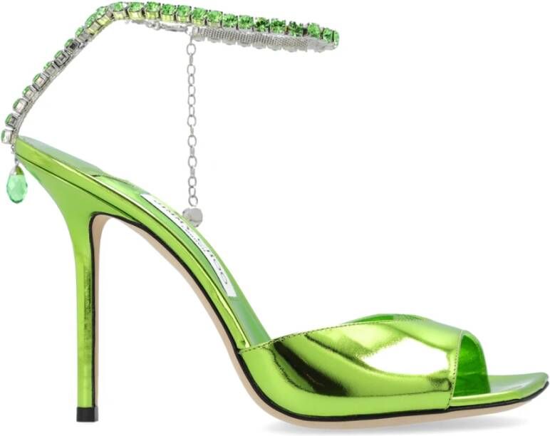 Jimmy Choo Seda Hoge Hakken Sandalen Green Dames