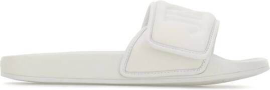 Jimmy Choo Fitz Slides met Lycra Logo Band White - Foto 5