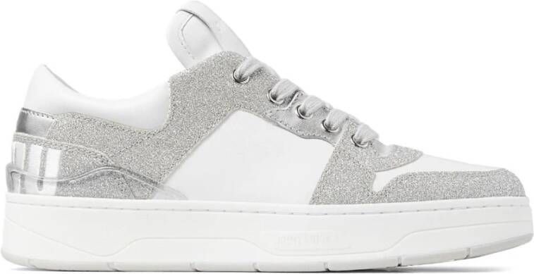 Jimmy Choo Florent Sneakers Veters Leer en Rubber White Dames