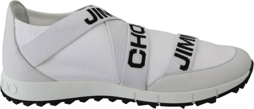 Jimmy Choo Toronto Wit Zwart Nappa Breisel Sneakers White Dames