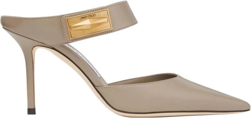 Jimmy Choo Taupe Nell Mule Decollete Schoenen Gray Dames