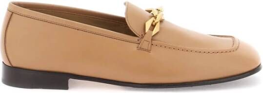 Jimmy Choo Leren Mocassins met Kettingversiering Brown Dames