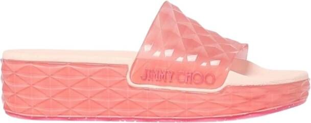 Jimmy Choo Witte Dia t Slide Sandalen