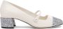 Jimmy Choo Glitter Two-Tone Leren Blokhak Schoenen White Dames - Thumbnail 1