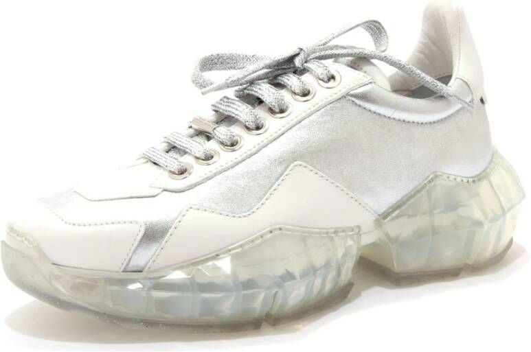 Jimmy Choo Witte Leren Schoenen Diamond Stijl