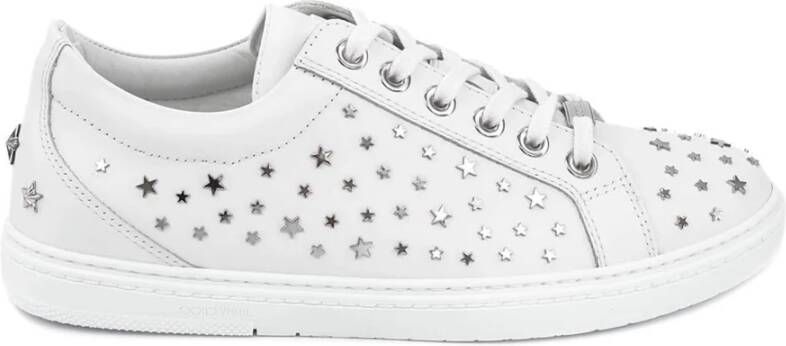 Jimmy Choo Leren sneakers met metalen sterren detail White Heren