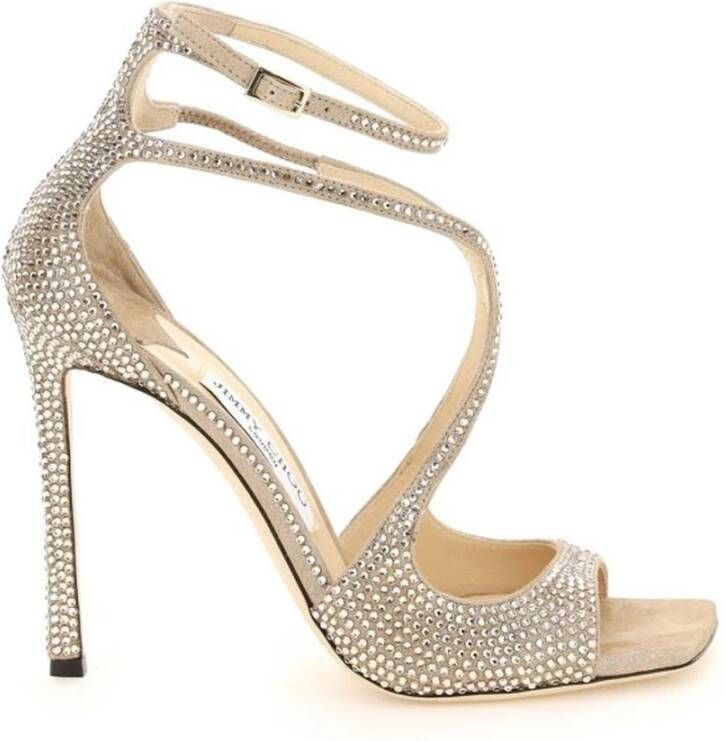 Jimmy Choo Azia sandalen verfraaid met kristal Beige - Foto 1