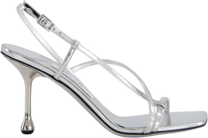 Jimmy Choo Zilver Metallic Leren Sandalen