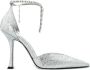 Jimmy Choo Zilveren Glitter Stiletto Hakken Kristal Versierd - Thumbnail 1