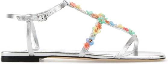 Jimmy Choo Zilveren Nappa Leren Daisy Sandalen
