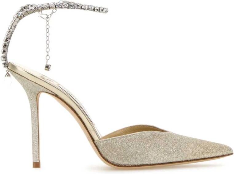 Jimmy Choo Kristal Ketting Stiletto Hak Grijs Pumps Gray Dames