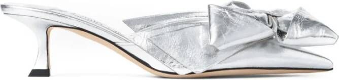 Jimmy Choo Zilveren Strik Hoge Hakken