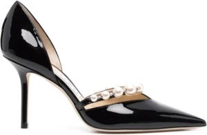 Jimmy Choo Zwarte Aurelie 85 Pumps van Lakleer Zwart Dames