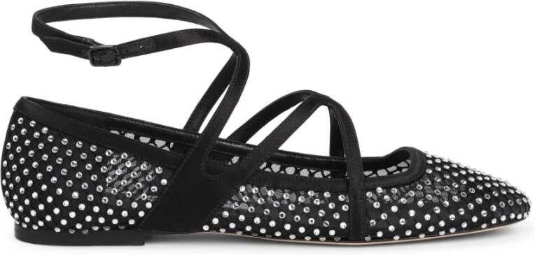 Jimmy Choo Zwarte Ballerina's met Strass Black Dames