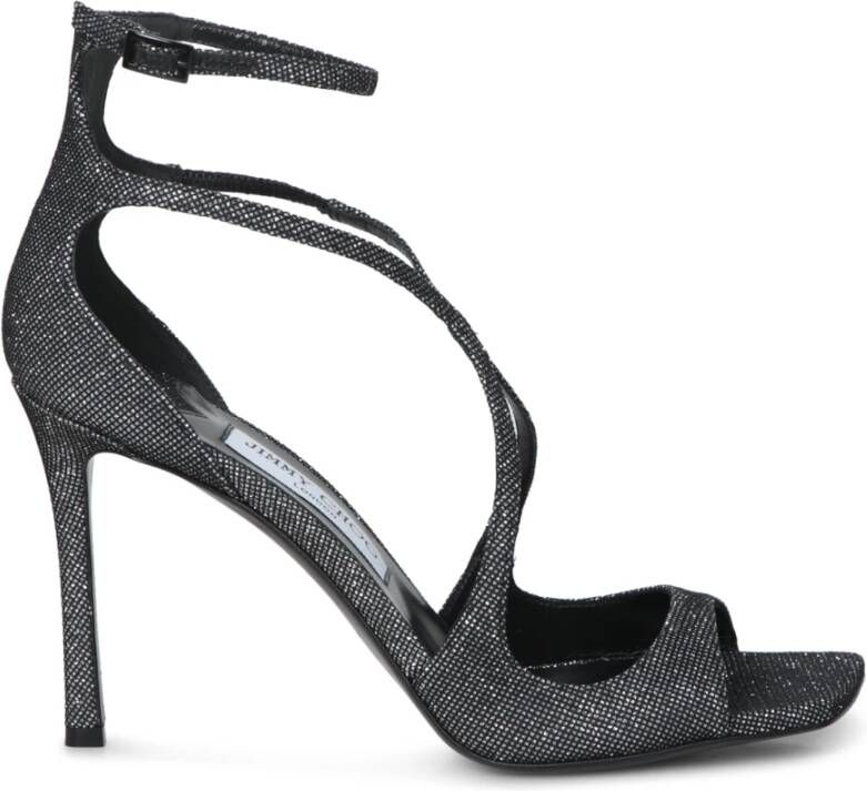 Jimmy Choo Zwarte Glitter Sandalen