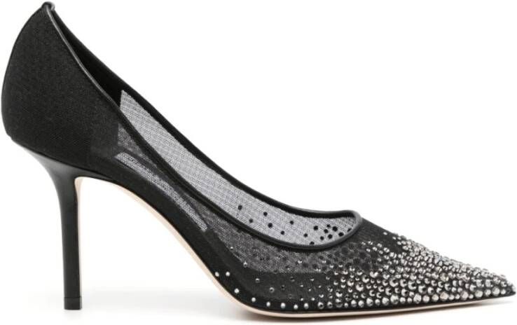 Jimmy Choo Zwarte kristalversierde hak Black Dames