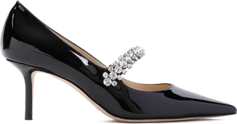 Jimmy Choo Zwarte Lakleren Kristal Pumps Black Dames