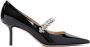 Jimmy Choo Zwarte Lakleren Kristal Pumps Black Dames - Thumbnail 1