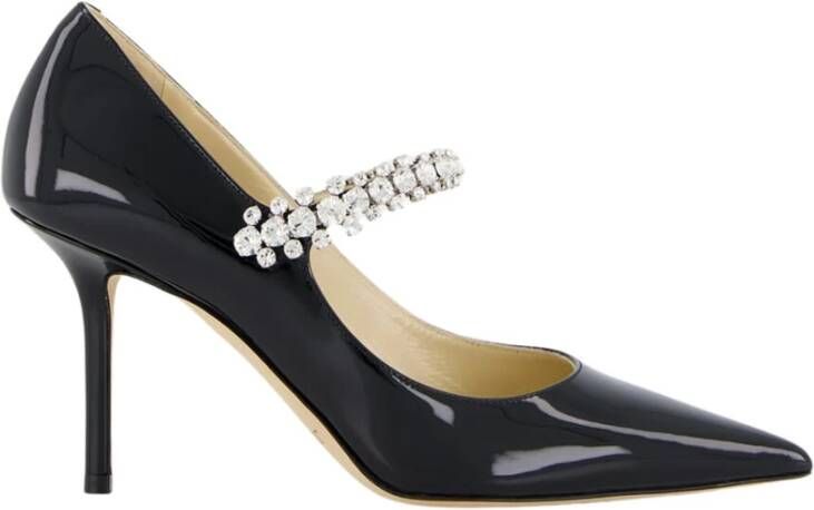 Jimmy Choo Zwarte lakpumps met kristalversiering