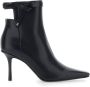 Jimmy Choo Zwarte Leren Enkellaarzen met Knoopdetail - Thumbnail 1