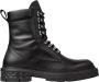 Jimmy Choo Zwarte leren enkellaarzen met logo - Thumbnail 1