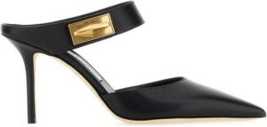 Jimmy Choo Zwarte leren Nell muiltjes 8 5 cm hak Zwart Dames