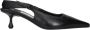 Jimmy Choo Zwarte leren platte sandalen met achterlogo - Thumbnail 3
