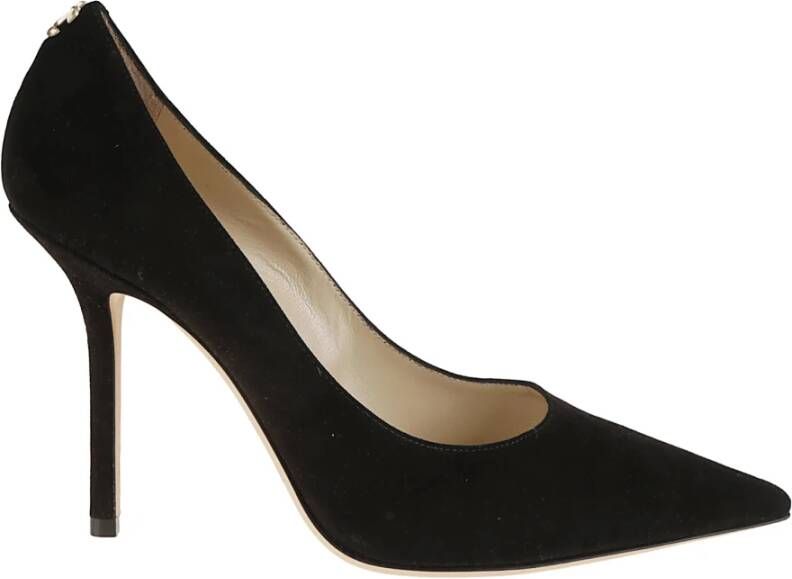 Jimmy Choo Elegante Zwarte Suède Love Pumps Black Dames