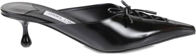 Jimmy Choo Zwarte Leren Sandalen met Korsetdetail