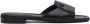 Jimmy Choo Zwarte leren platte sandalen met vierkante neus Black Dames - Thumbnail 1