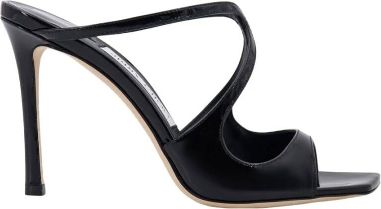 Jimmy Choo Zwarte Leren Stiletto Sandalen Black Dames